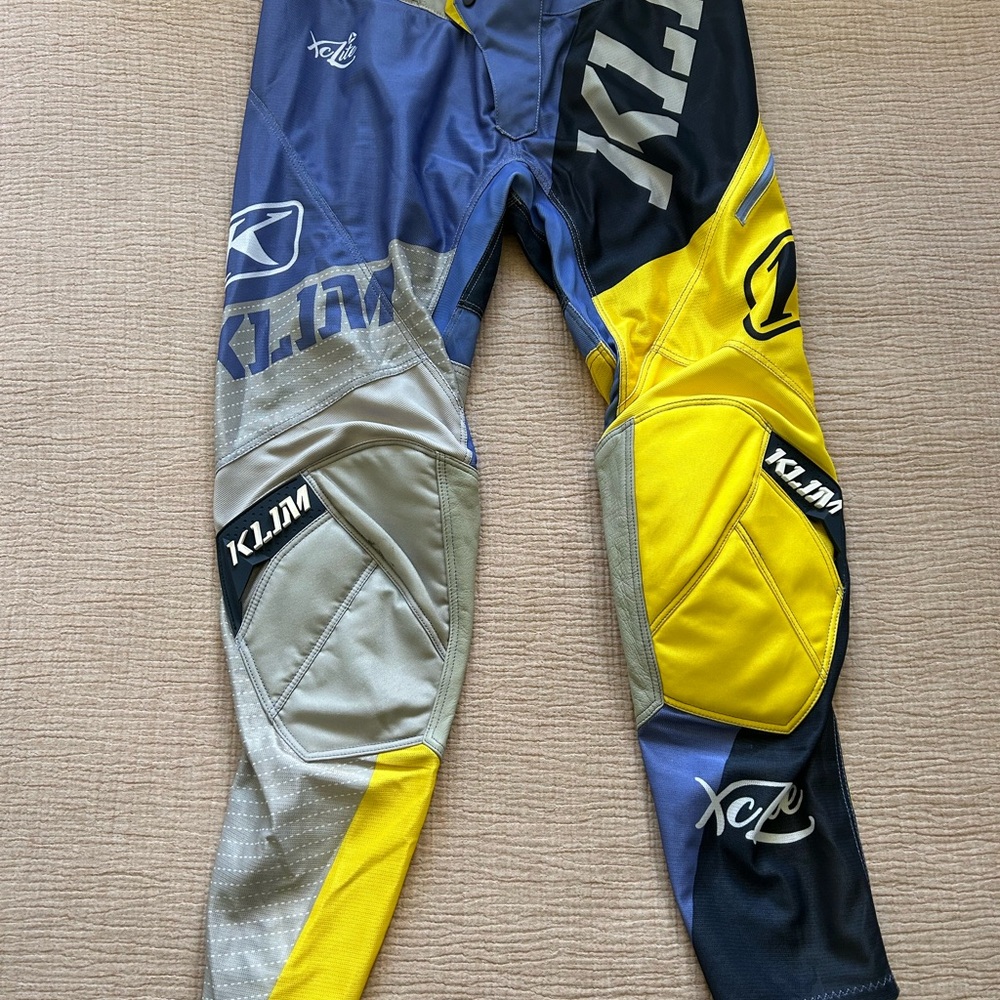 Women’s Moto Pants - Yellow and Blue